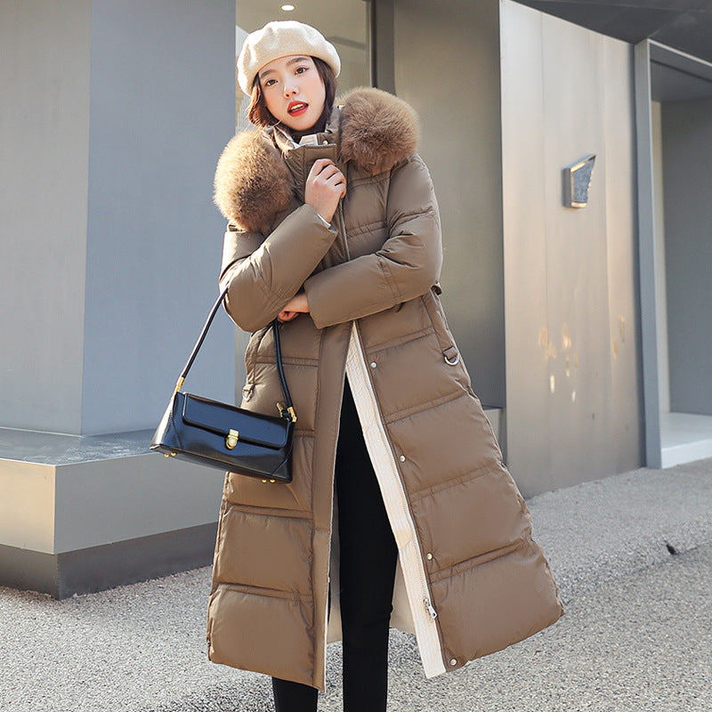 Down Cotton-padded Clothes Women's Winter New Cotton-padded Clothes Long Over The Knee Korean Version Loose Thickened Cotton-padded Jacket Tide
