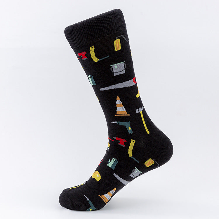 Men's Socks Large Size Stockings Large Cotton Socks Large Medium Tube Sports Socks-5prs
