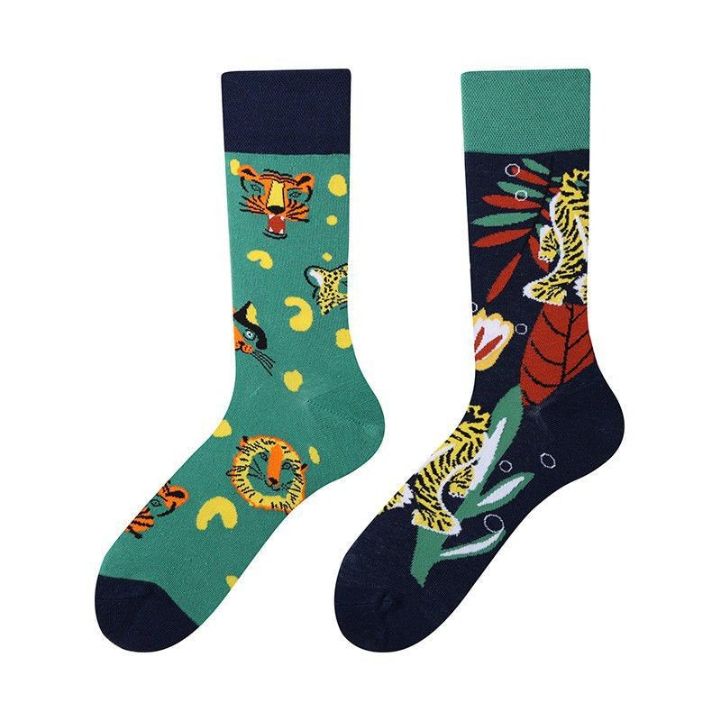 New Four Seasons Men's and Women's AB Original Design Asymmetrical Tide Socks Mandarin Duck Socks Street Tide Socks Cross-border
