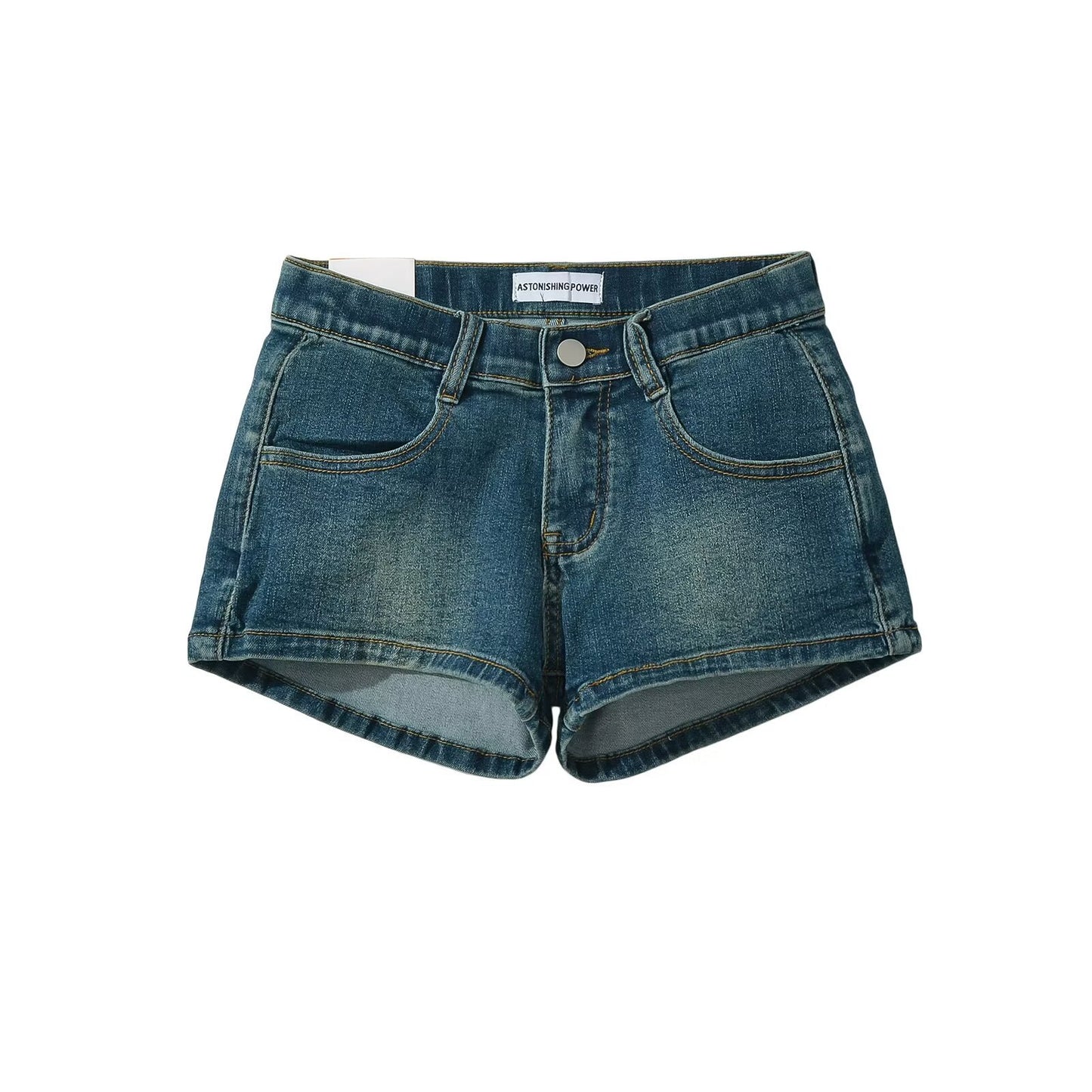 Spice Girls Low-Rise Denim Shorts: Women’s Summer Hip-Wrapped Tight Fit Hot Pants with Optional Hip Pads