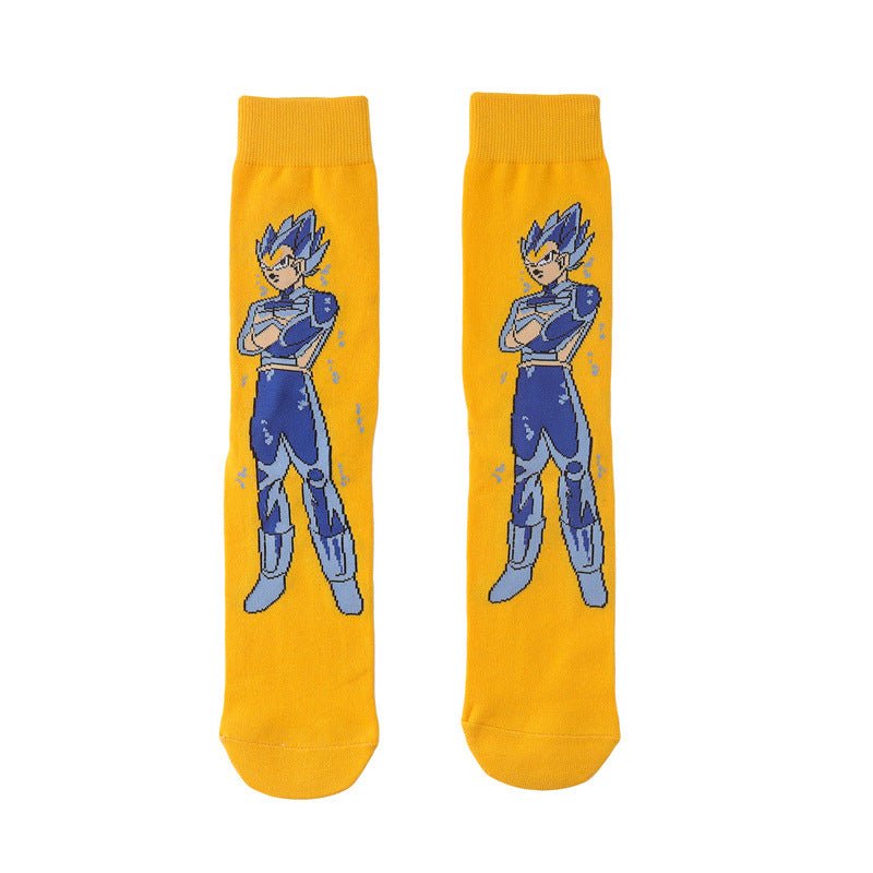 Men's Dragon Ball Socks Animation Movie Medium Tube Cotton Socks Cartoon Women's Stockings Men's Socks Trend Cotton Socks-5PRS