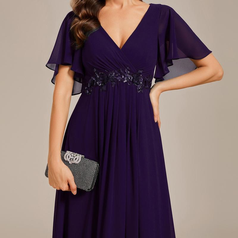 MatchSet Chiffon Dress | Draped Sleeve & Script Print | Sunset Stroll Romper
