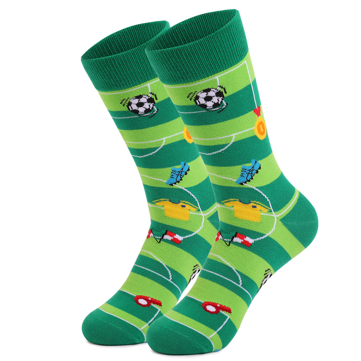 World Cup Football Men's Socks Medium Tube Socks Autumn and Winter Thickened Sports Socks Combed Cotton Men's Funny Socks
