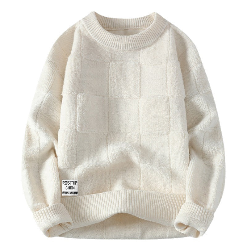 New Men's Pullover Knitted Sweater Autumn and Winter Crew Neck Men's Warm Pullover Sweater