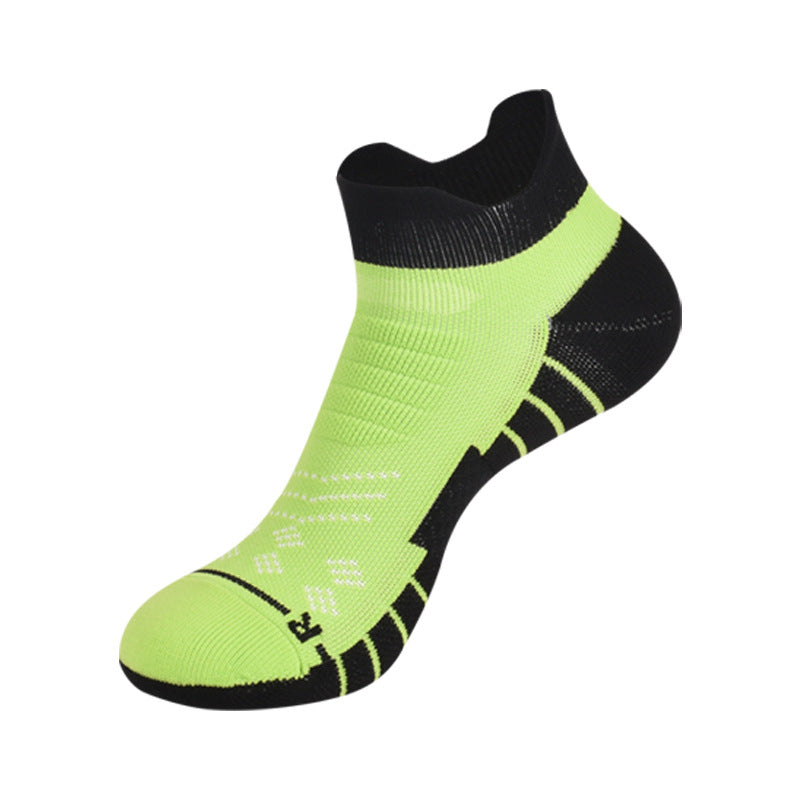 Socks Men's Summer COOLMAX Running Socks Antibacterial Sweat-absorbing Non-slip Breathable Short Tube Pressure Socks Towel Bottom Sports Socks