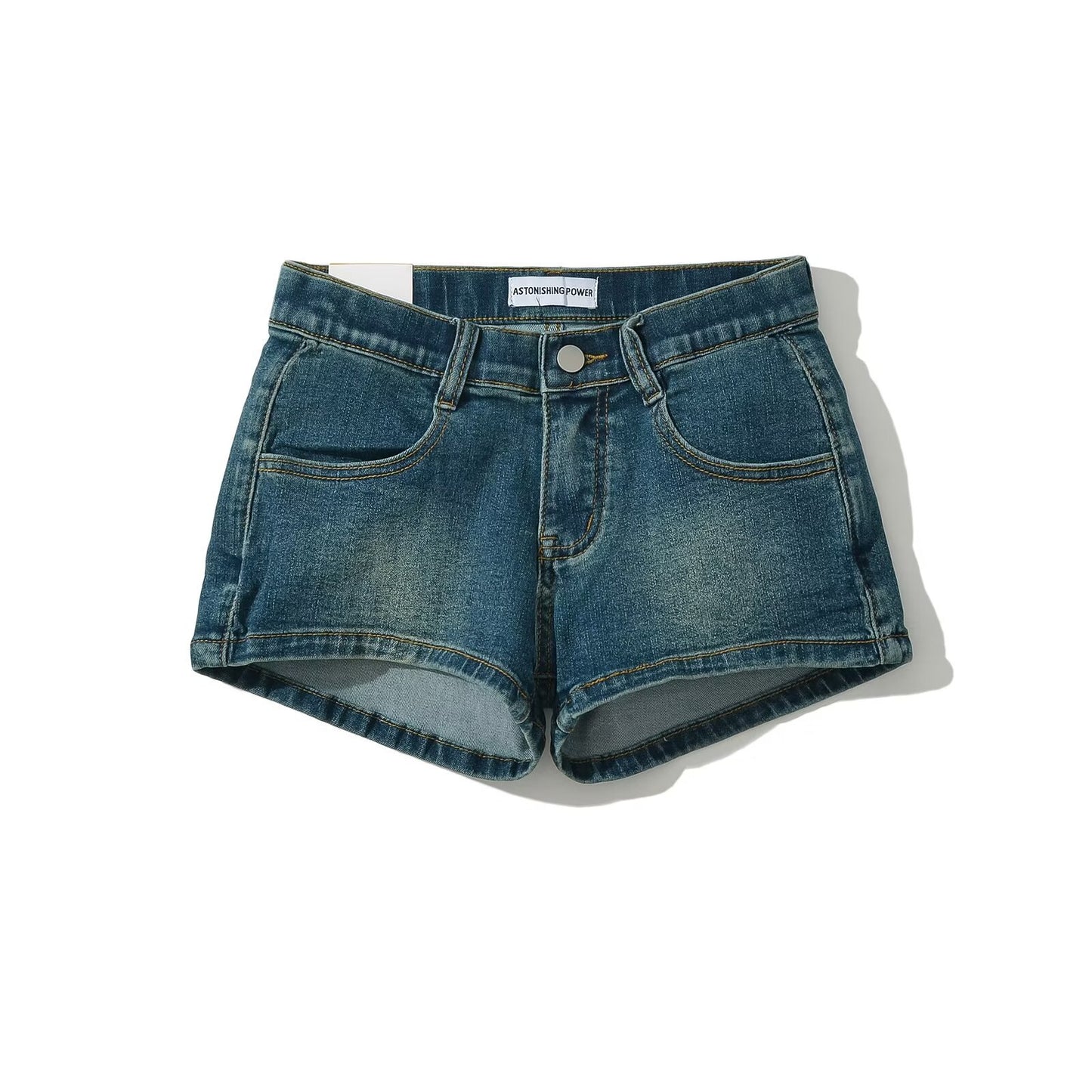 Spice Girls Low-Rise Denim Shorts: Women’s Summer Hip-Wrapped Tight Fit Hot Pants with Optional Hip Pads