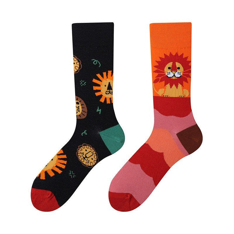 New Four Seasons Men's and Women's AB Original Design Asymmetrical Tide Socks Mandarin Duck Socks Street Tide Socks Cross-border