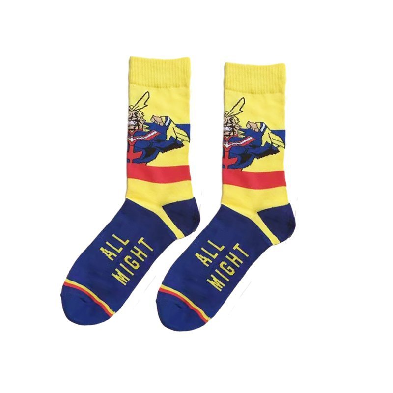 Men's Medium Tube Wholesale Four Seasons Animation Men's Socks Hero College Women Ins Cotton Casual Socks-5PRS