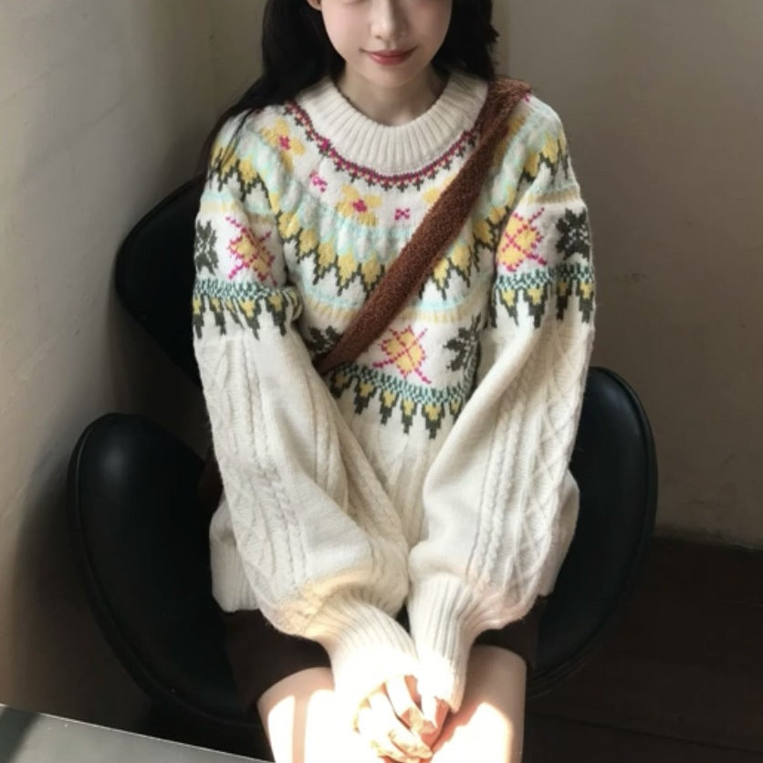 Sweet Women's New Winter Lazy High-end Korean Knitted Sweater Women