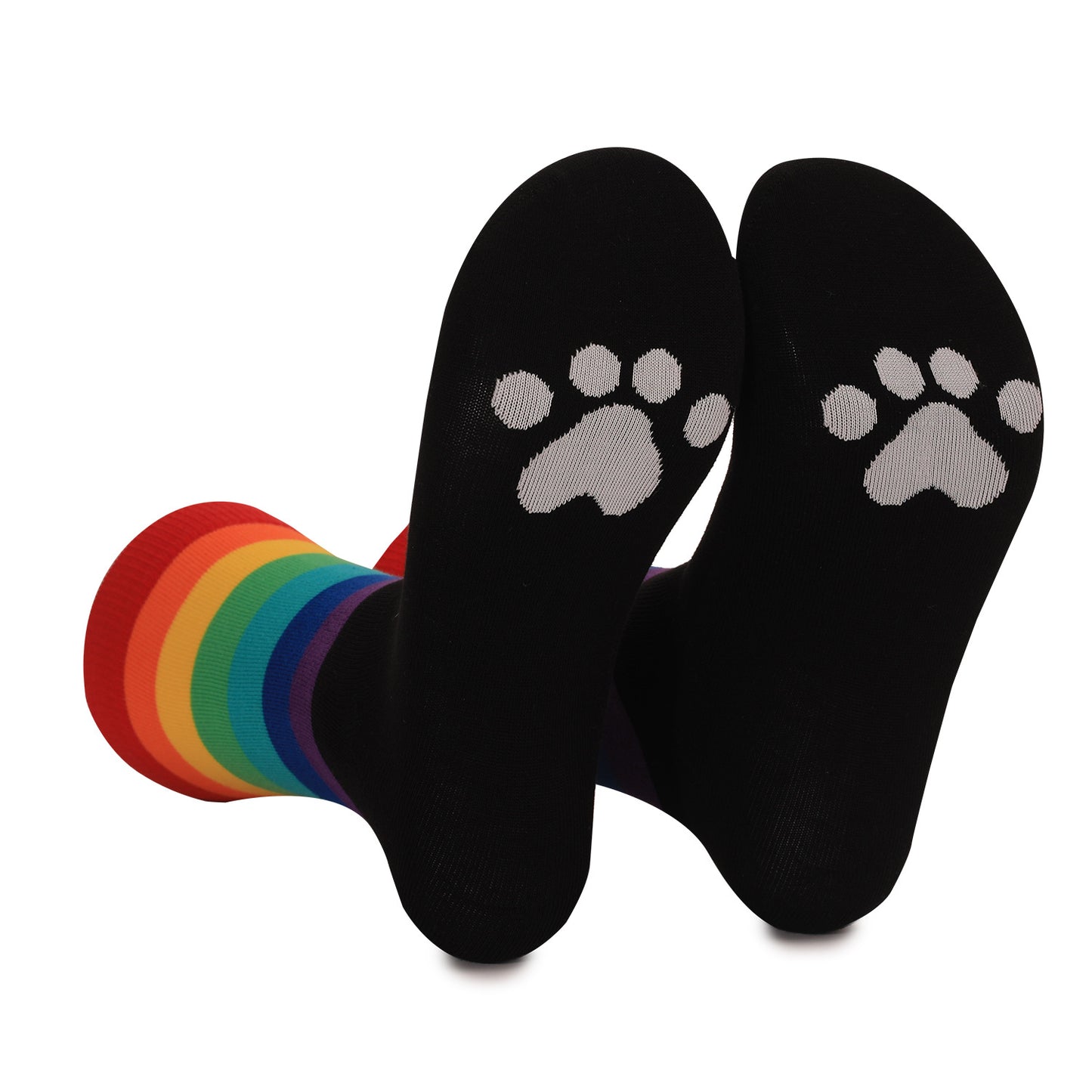 Medium Tube Socks New Rainbow Striped Elements Sweat-absorbing Deodorant Animal Footprints Men and Women Can Wear Medium Tube Socks