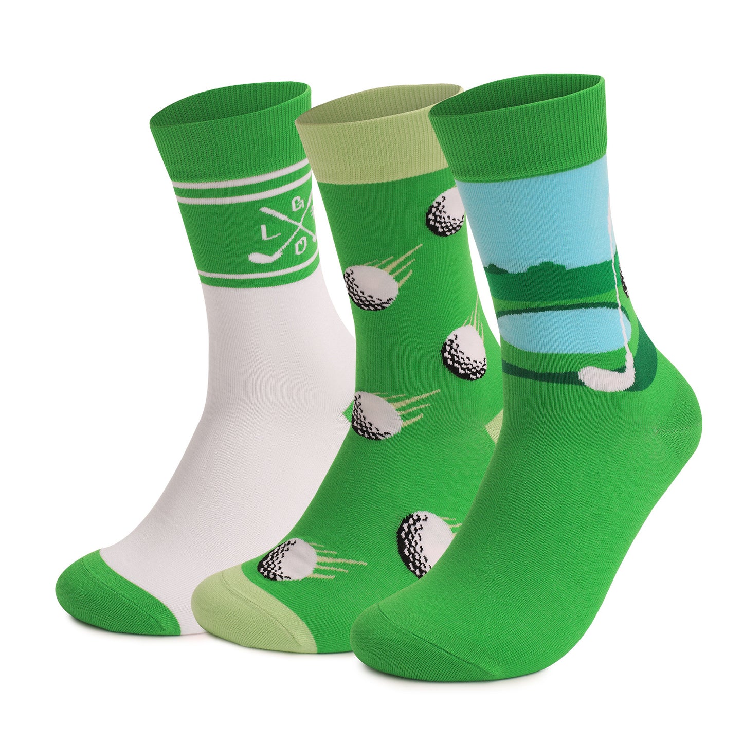 Golf Sole English Gift Socks Sweat-absorbing Breathable Deodorant Sports Theme Elements