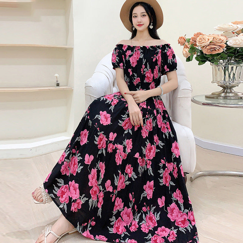 Prairie Dream Dress: Tiered Cotton Maxi - Cold Shoulder & Smocked Waist
