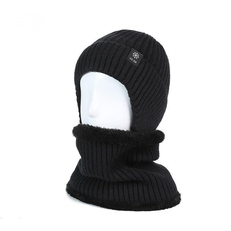 Hat Men's Winter Warm Wool Hat Thickened Ear Protector Winter Autumn and Winter Knitted Hat Men's Winter