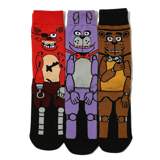 Male Cartoon Animation Cotton Socks Sports Female Robot Dog Casual Medium Tube Men's Socks Comic Socks-5PRS