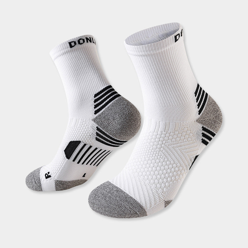 Professional Marathon Running Socks Men's and Women's Fitness Thickened Towel Bottom Sports Socks Short Tube Low-top Boat Socks