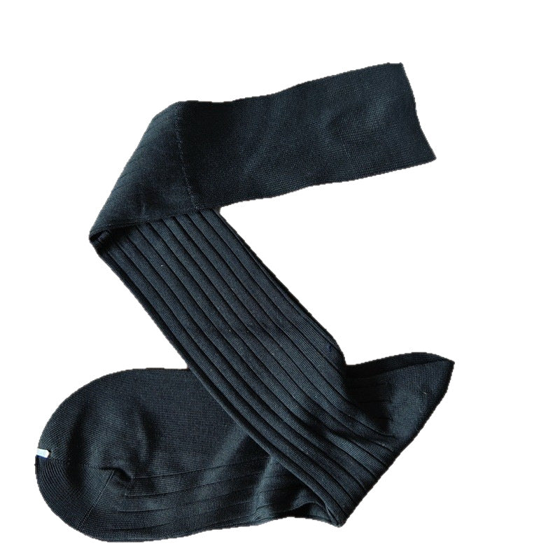 Men's Business Socks Silk Cotton Men's Socks Gentlemen Socks Boneless Pit Strip Double Needle and Knee Socks