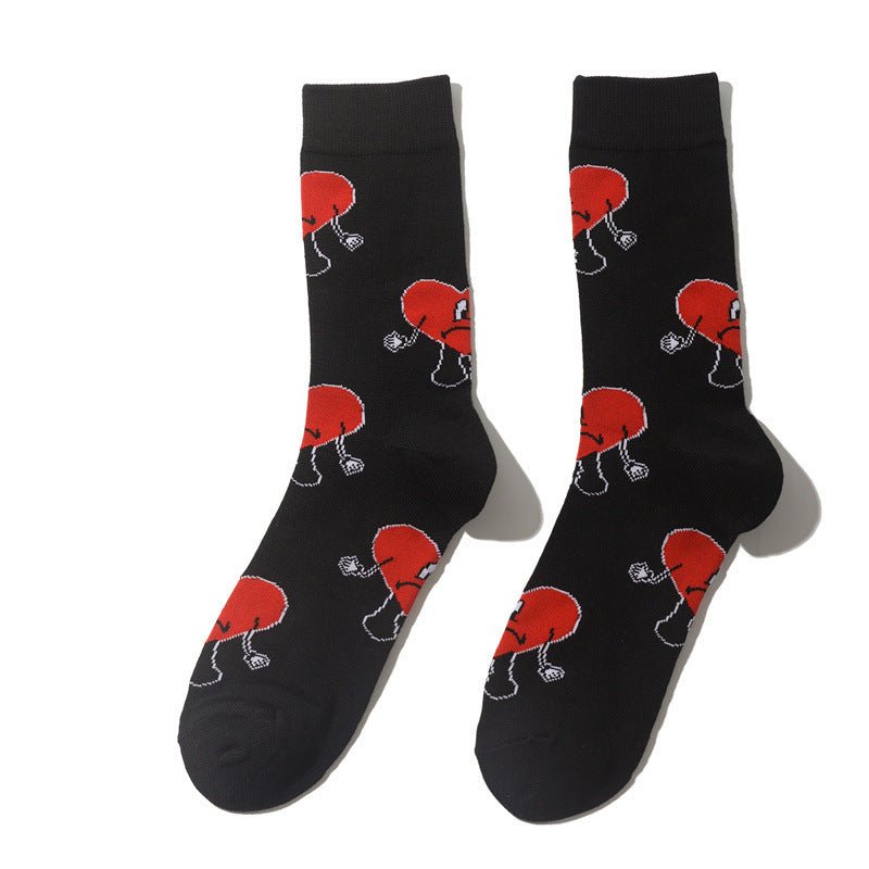 Men's Wholesale Trendy Socks Female Animation Cartoon Cotton Socks Comic Male Medium Tube Pirate Socks-5PRS