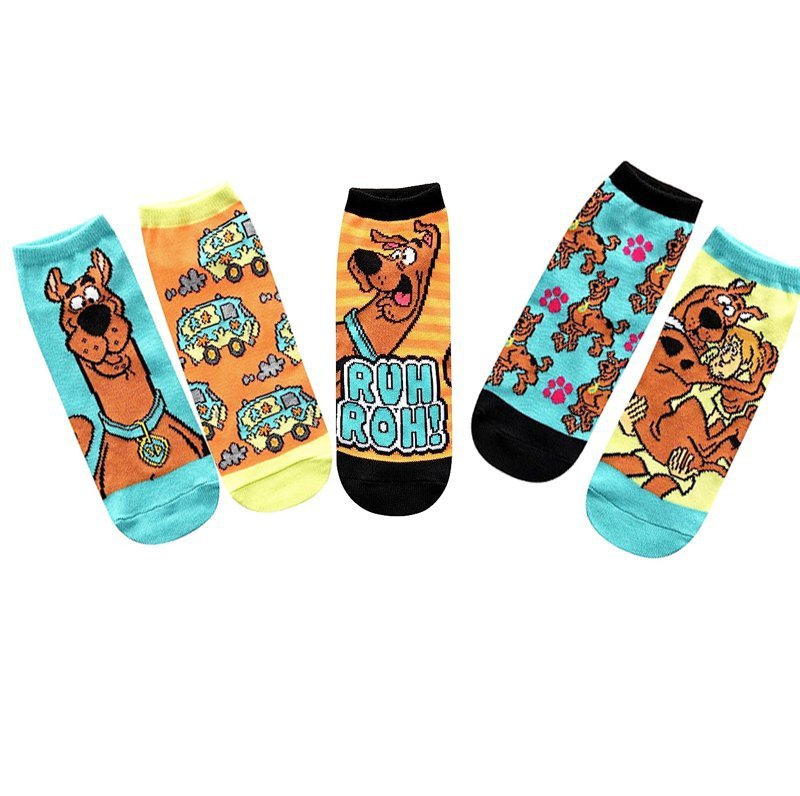 Men's Four Seasons Popular Scooby Doo Tide Socks Wholesale Socks Cartoon Cotton Women's Cotton Socks Boat Socks-5PRS