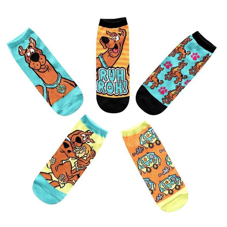 Men's Four Seasons Popular Scooby Doo Tide Socks Wholesale Socks Cartoon Cotton Women's Cotton Socks Boat Socks-5PRS