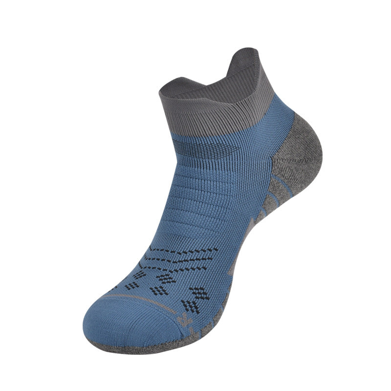 Socks Men's Summer COOLMAX Running Socks Antibacterial Sweat-absorbing Non-slip Breathable Short Tube Pressure Socks Towel Bottom Sports Socks
