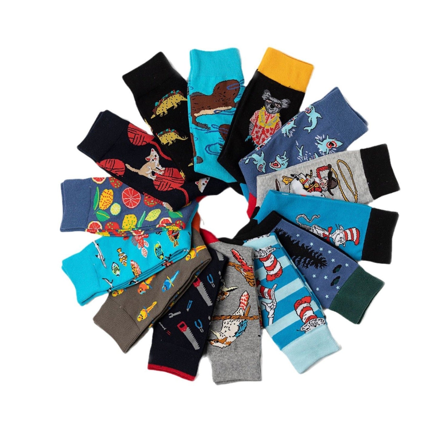 New Male Manufacturer Trend Cartoon Socks Women's Cotton Animation Socks Men's Socks Wholesale Animal Socks-5PRS