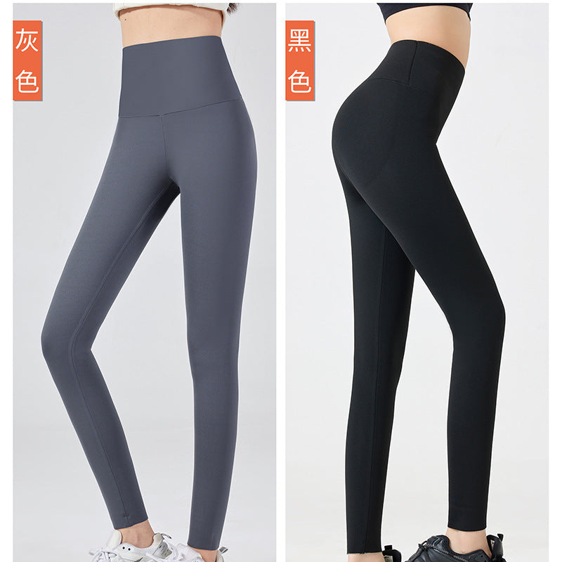 Autumn and Winter New Cashmere Protein Silk Barbie Pants Women's Outer Wear Velvet High Waist Belly Black Gold Shark Pants Leggings