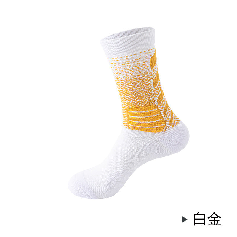 Gradually Change High-top Court Elite Socks, Thickened Competition Comprehensive Actual Combat Sports Socks Professional Basketball Socks