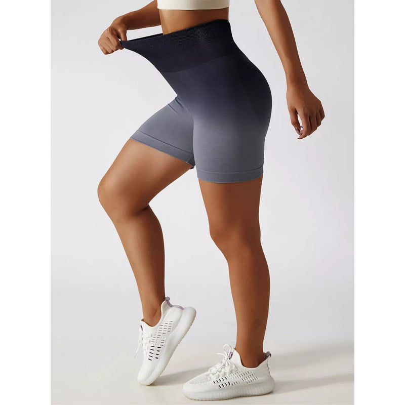 Seamless Yoga Pants Set | Peach Nude Gradual Change Booty Lift | 4-Way Stretch Sports Shorts | Eco-Friendly 3D Knit