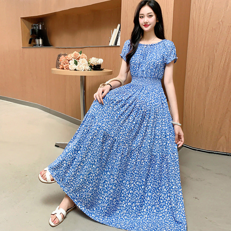 Prairie Dream Dress: Tiered Cotton Maxi - Cold Shoulder & Smocked Waist