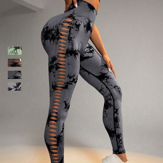 Statement Tie-Dye Yoga Leggings｜High-Waist Hip Lift Sports Pants｜Quick-Drying Cool Max Fabric｜Sustainable Gym to Street Activewear