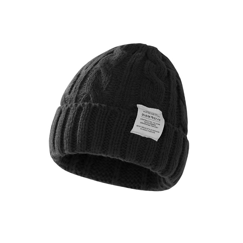Solid Color Twist Female Autumn and Winter Student Warm Ear Protection Knitted Hat Couple Versatile Cold Hat