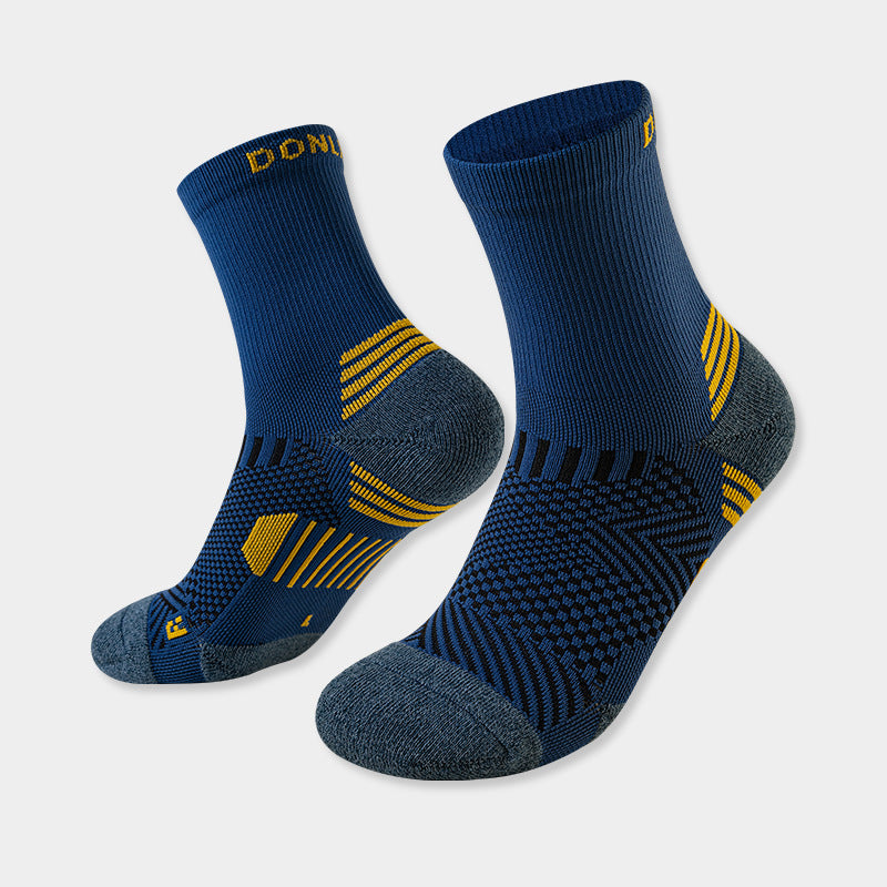 Professional Marathon Running Socks Men's and Women's Fitness Thickened Towel Bottom Sports Socks Short Tube Low-top Boat Socks