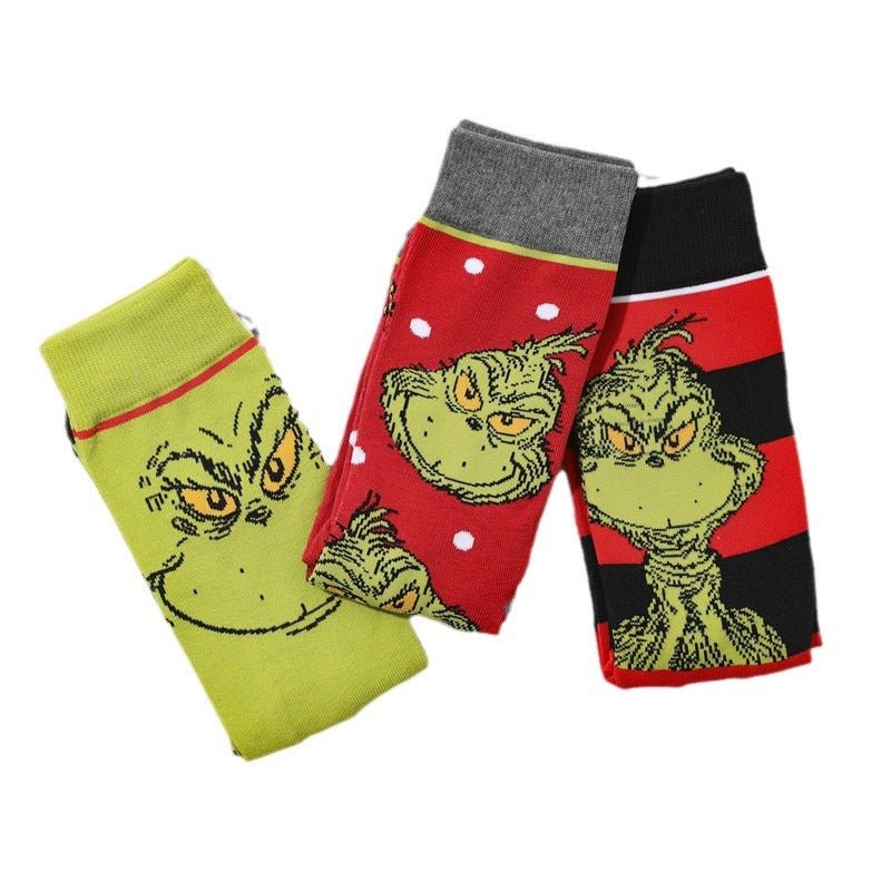 Men's Medium Tube Socks Wholesale Four Seasons Women's Animation Women's Cartoon Tide Men's Socks-5PRS