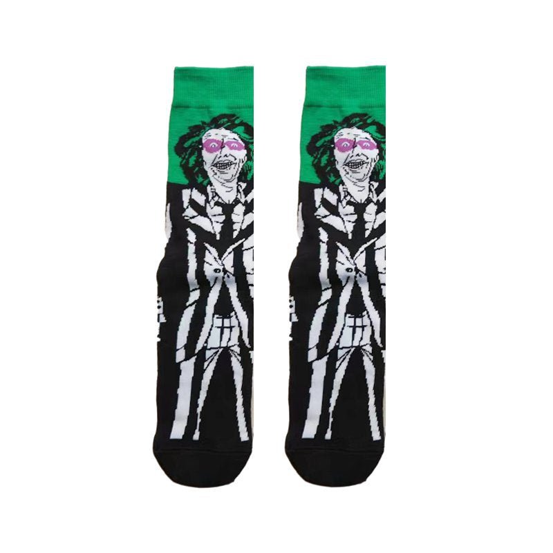 Men's Wholesale Four Seasons Animation Medium Tube Large Trendy Socks Men's Women's Creative Socks-5PRS