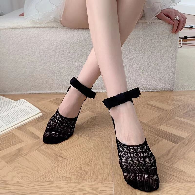 Summer Viral Lace Boat Socks:No-Show Mesh Heel Socks for Women | Breathable Gym-to-Office Invisible Footwear Trend-4PRS