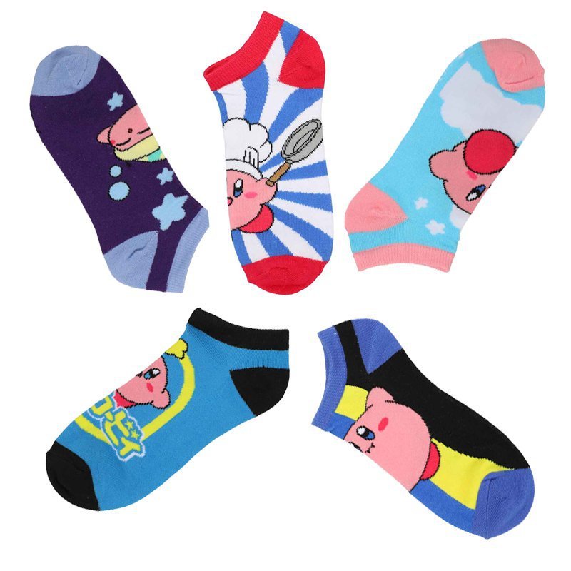 Female Wholesale Male Star Kirby Tide Socks Manufacturer Socks Cartoon Four Seasons Boat Socks Cute Cotton Short Socks-5PRS