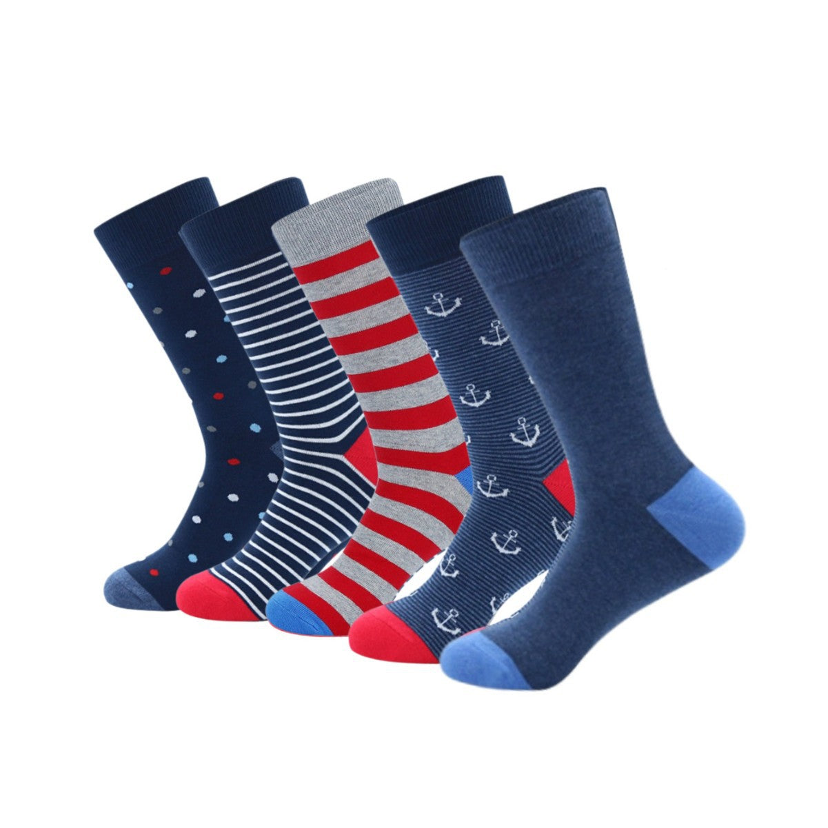 Socks Men's Plus Size Stockings Striped Cotton Socks Business Medium Tube