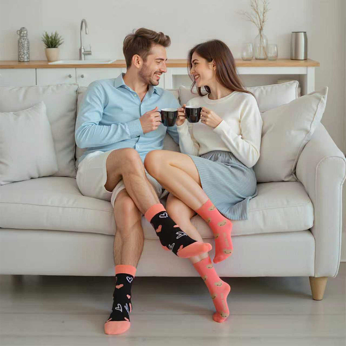 New Popular Holiday Valentine's Day Gift Elements Foreign Trade Men and Women Couples Cotton Socks