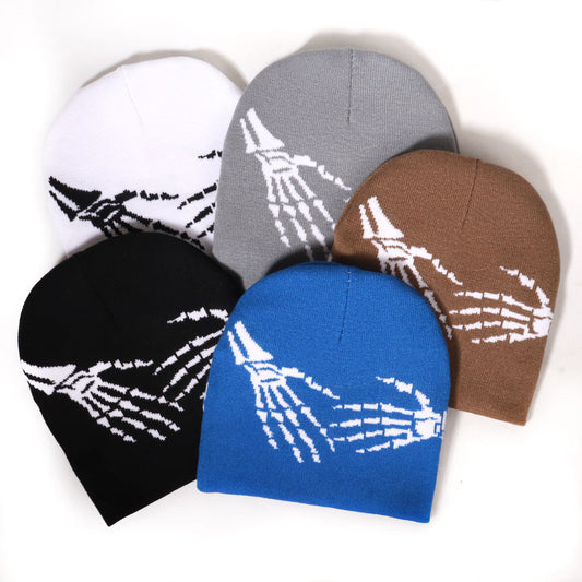 5PCS-Popular Men and Women Outdoor Street Personality Casual Hip Hop Trend Acrylic Jacquard Warm Knitted Hat
