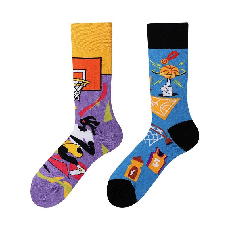 New Four Seasons Men's and Women's AB Original Design Asymmetrical Tide Socks Mandarin Duck Socks Street Tide Socks Cross-border