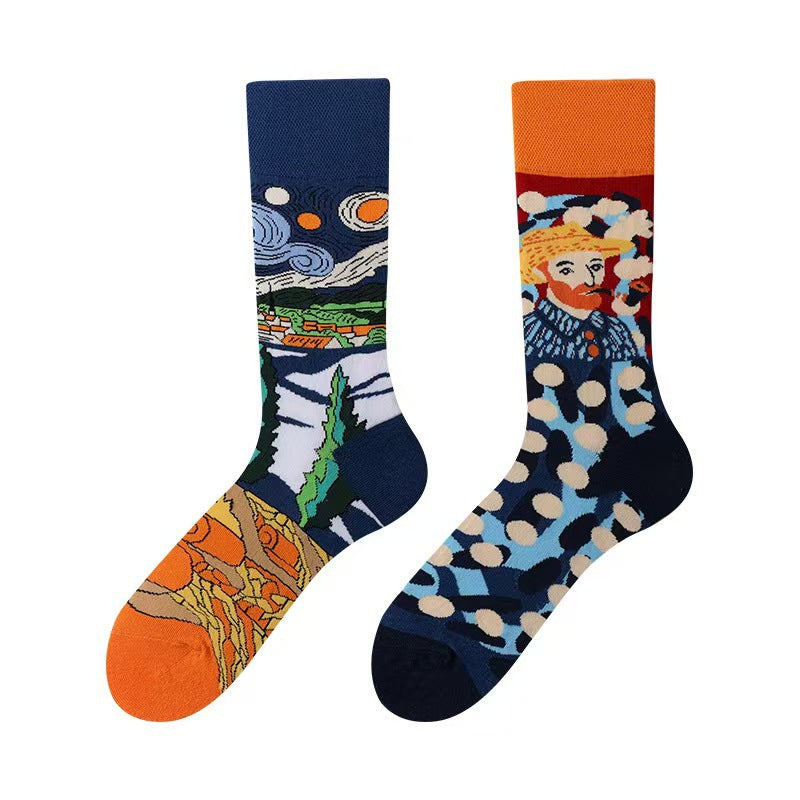 New Four Seasons Men's and Women's AB Original Design Asymmetrical Tide Socks Mandarin Duck Socks Street Tide Socks Cross-border