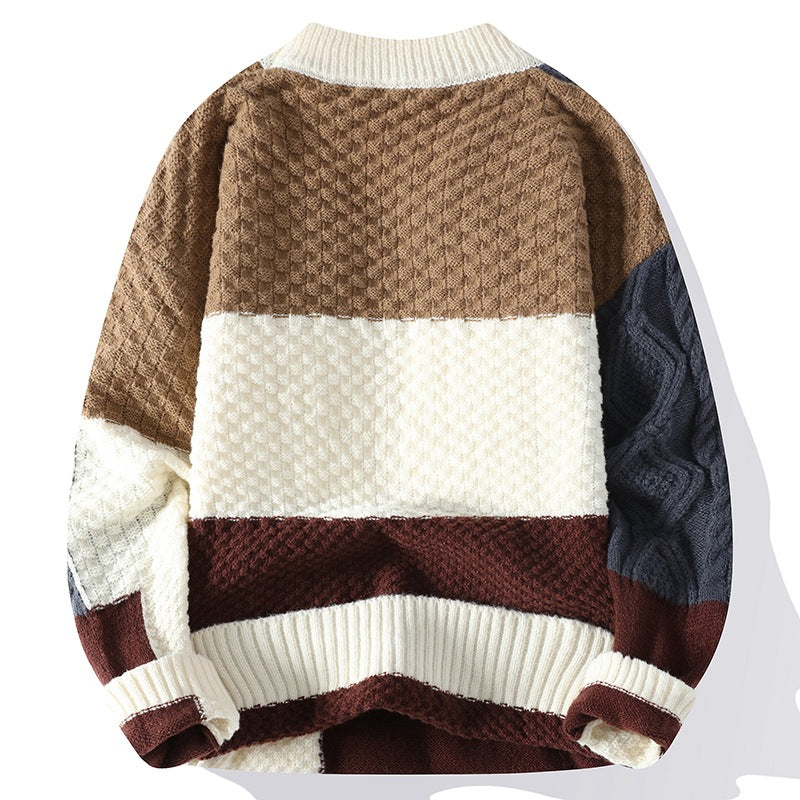 Men's Sweater Autumn and Winter New Men's Knitted Sweater Casual Men's Warm Outdoor Boys Loose Men's Clothes