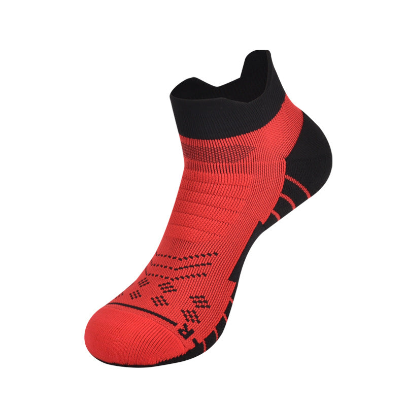 Socks Men's Summer COOLMAX Running Socks Antibacterial Sweat-absorbing Non-slip Breathable Short Tube Pressure Socks Towel Bottom Sports Socks