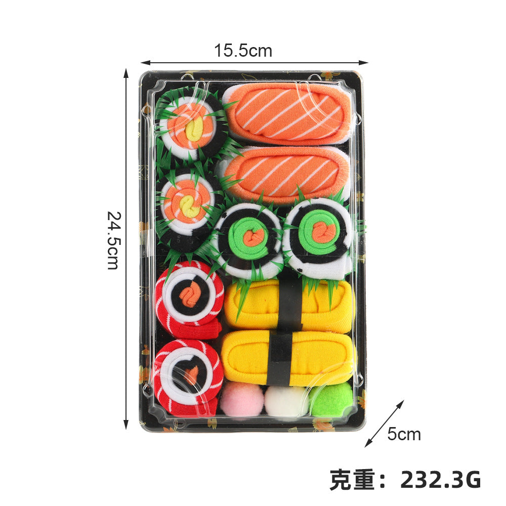 Creative Food Sushi Salmon Socks Women's Ins Tide Socks Skateboard Sports Socks Girls Stockings Stripes