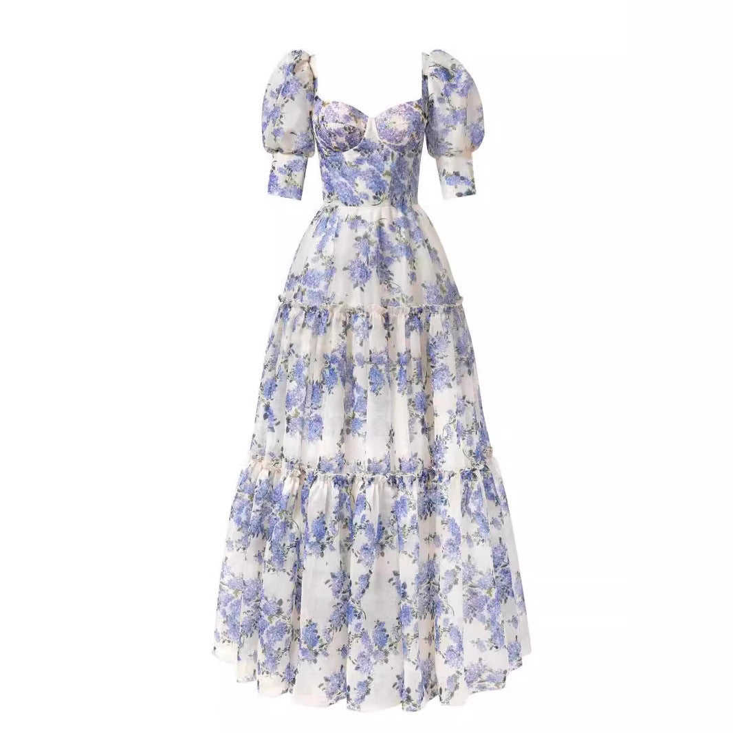 Off-Shoulder Organza Fairy Dress for Women – Elegant Long Evening Gown