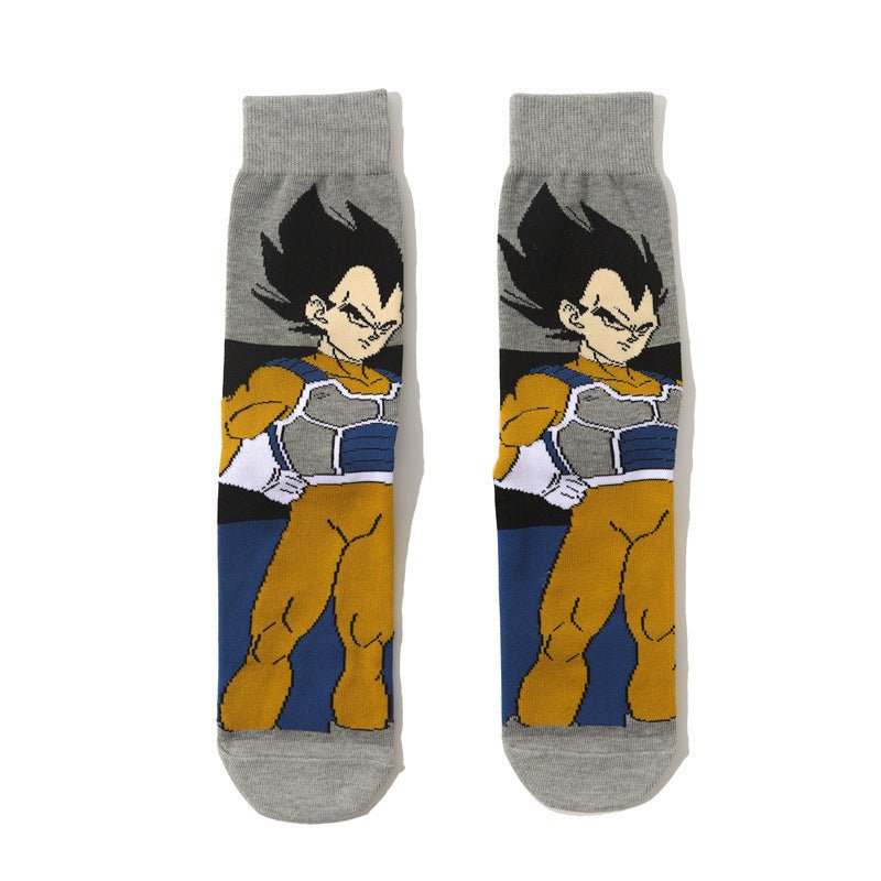 Men's Dragon Ball Cotton Long Tube Tide Socks Four Seasons Medium Tube Women's Animation Animation Men's Socks-5PRS