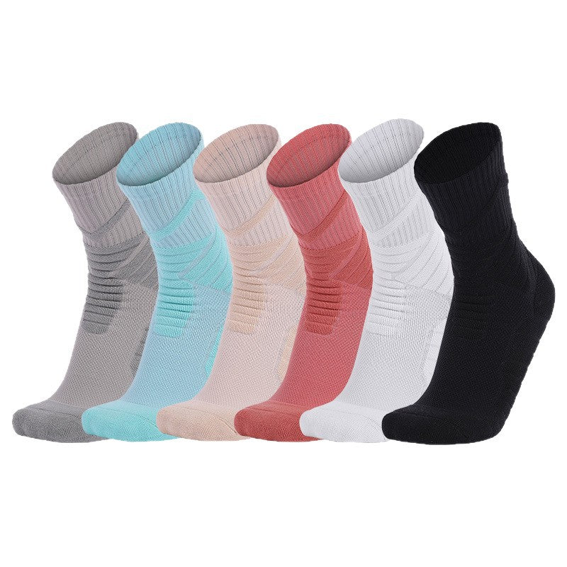 Professional Basketball Socks Men's Three-dimensional Wrapped Tennis Socks High Elastic Lycra Thickened Towel Bottom Medium Tube Sports Socks