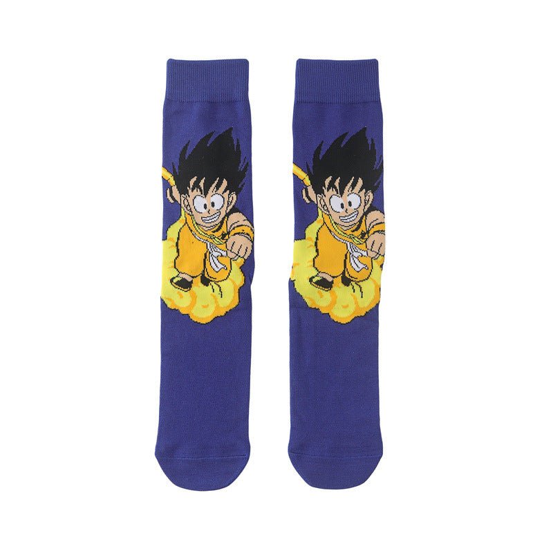 Men's Dragon Ball Socks Animation Movie Medium Tube Cotton Socks Cartoon Women's Stockings Men's Socks Trend Cotton Socks-5PRS