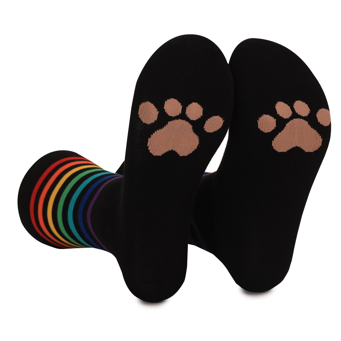 Medium Tube Socks New Rainbow Striped Elements Sweat-absorbing Deodorant Animal Footprints Men and Women Can Wear Medium Tube Socks