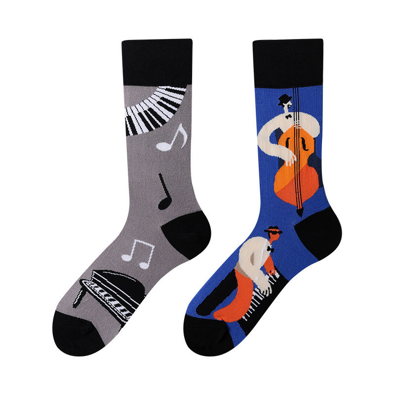 New Four Seasons Men's and Women's AB Original Design Asymmetrical Tide Socks Mandarin Duck Socks Street Tide Socks Cross-border